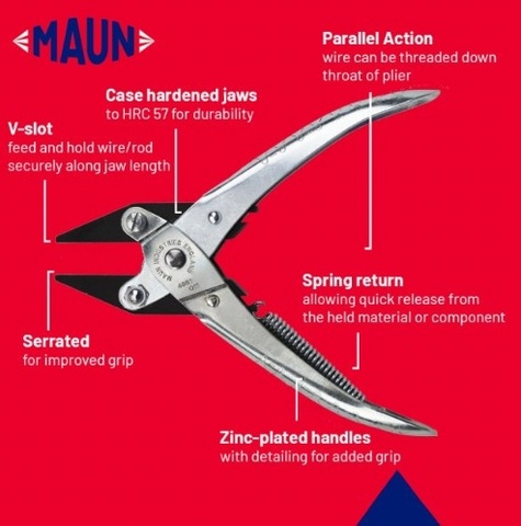Flat Nose Parallel Plier Return Spring 160 mm
