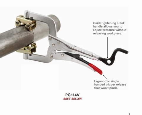 Stronghand Pipe Pliers with V Pads